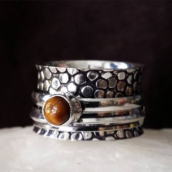 NWOT Artisan Tiger Eye Sterling Silver Ring - Picture 13 of 15